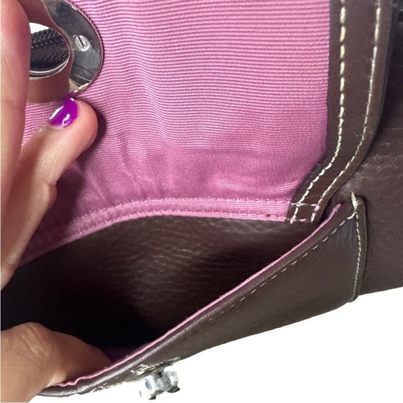 COACH Brown Hamilton Pebbled Leather Crossbody - Picture 6 of 10